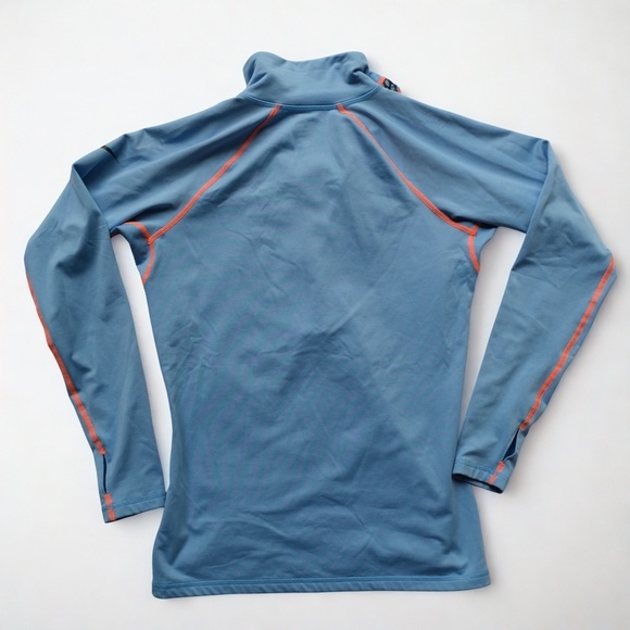 Nike Pro Women's Fleece lined Half zip pull over Blue and Orange Athletic Jacket - Picture 11 of 12